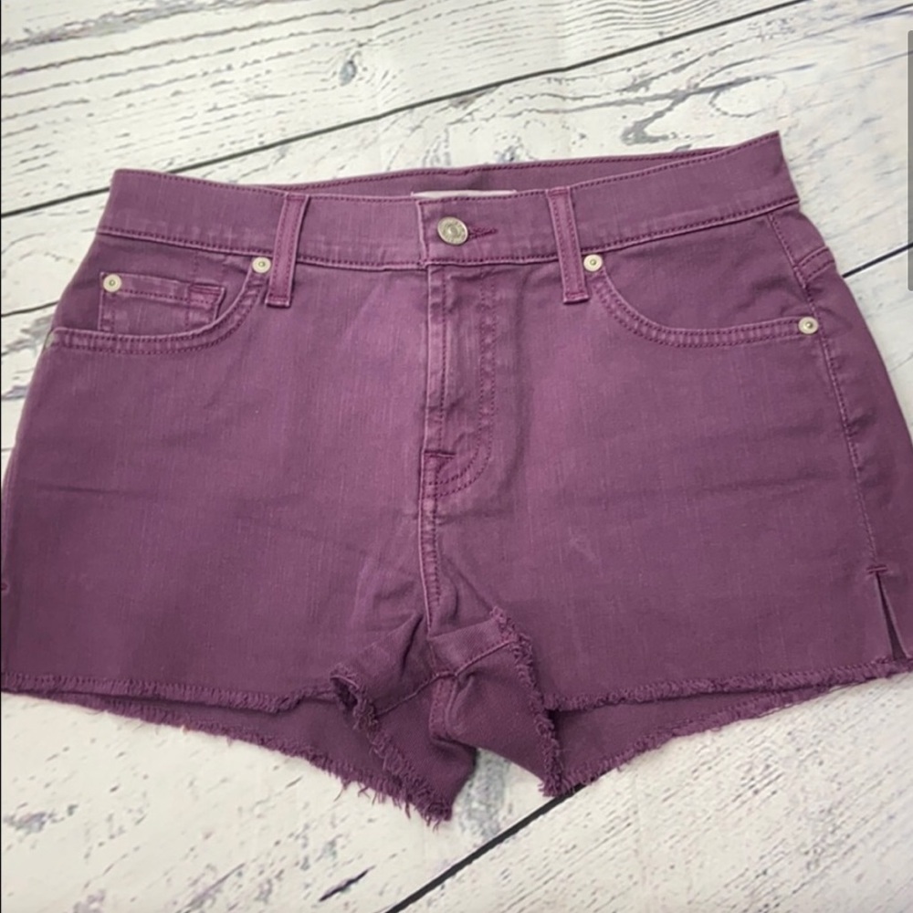 Seven for All Mankind Purple Cutoff Denim Shorts
